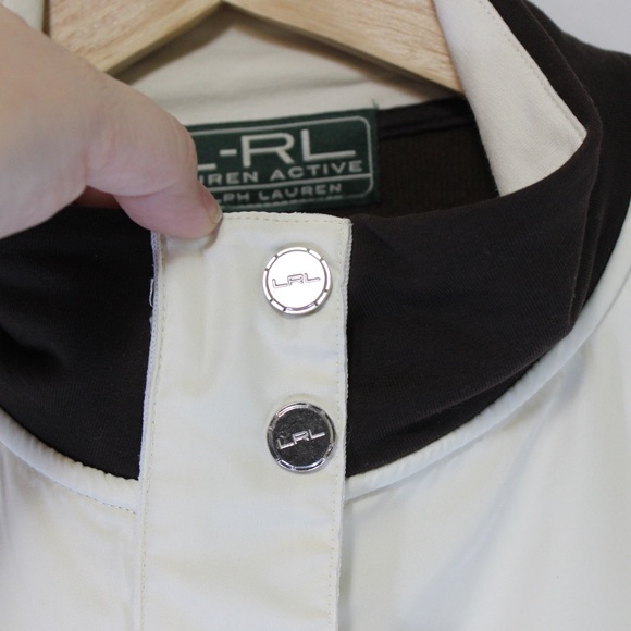 LAUREN RALPH LAUREN Active Crested Cream Brown Jacket Full Zip Size 2XL - Picture 4 of 13